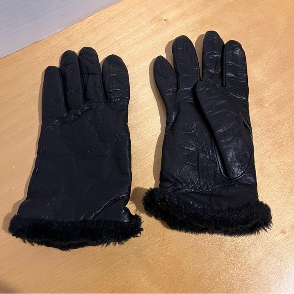Black Leather Thinsulate Gloves Women’s Size XL Winter Fashion - Picture 2 of 7